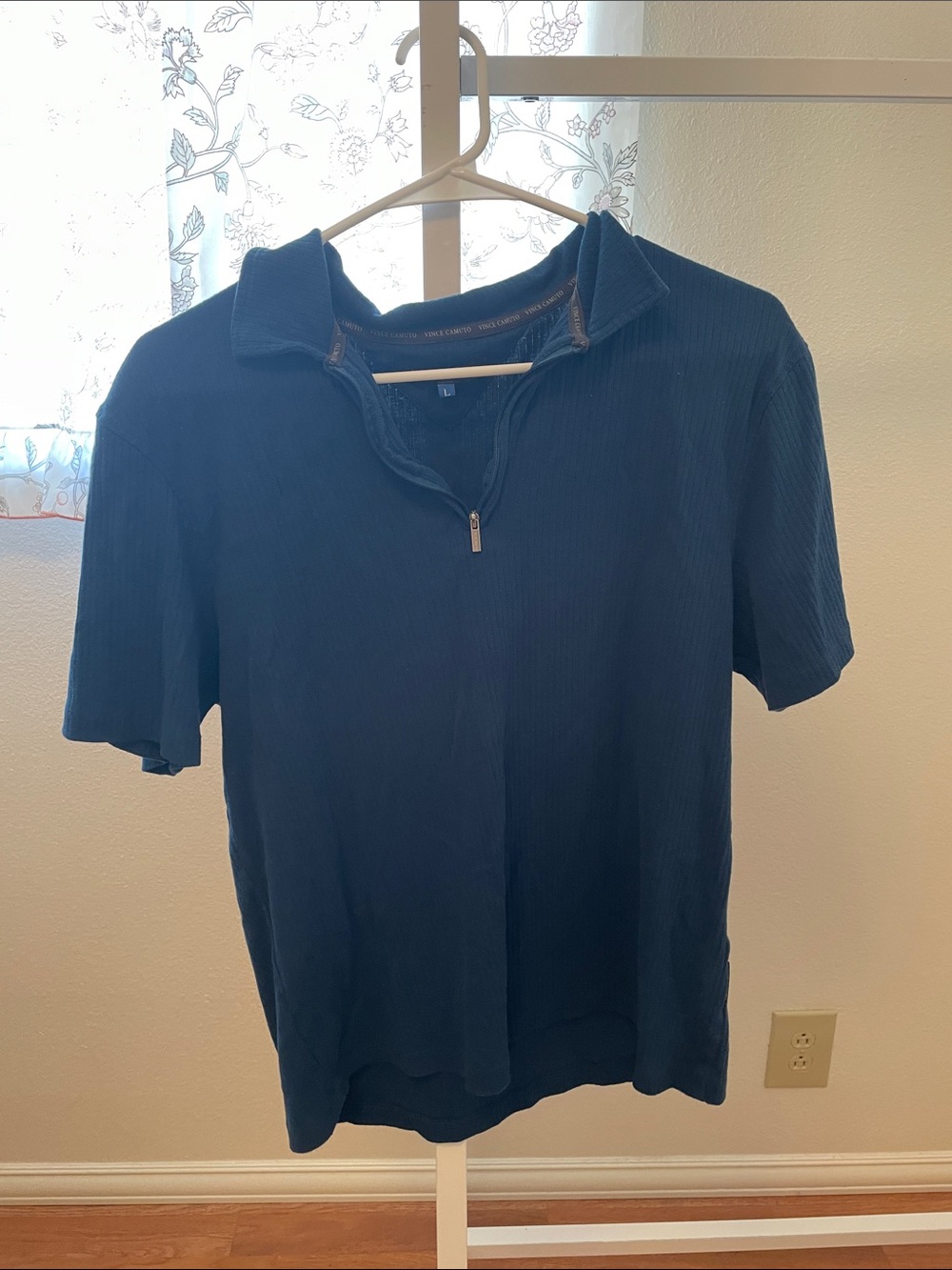 Vince Camuto Men's Short-Sleeve Quarter-Zip Polo in Deep Blue